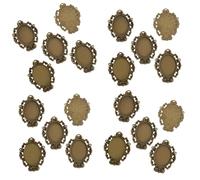 Cnrfeoap Set of 20 Oval Holder for Time Gemstones Alloy Texture Multiple Compatible and Portable Unique Handmade Ornament Alloy Finding