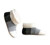 Cnrfeoap Winter Thermal Fleece Lined Floor Socks For Men And Women Thick Warm Knitted Antislip Bottom Ankle Slipper Grips Socks Cold Weather Footwear