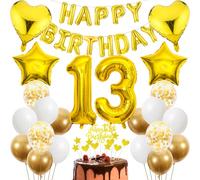 Cnrose 13th Birthday Decoration, Golden Cake Decoration Birthday 13 Years Boy, Party Decoration Gold, 13th Birthday Boy Girl, Cake Decoration 13th Birthday Boy Girl, Birthday Decoration 13 Years Girl