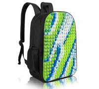 CNRYRIO Pop It Backpack for Kids, Large 17.3 Inch School Backpack with Giant Full-Front Sensory Pop It Panel, Tie Dye Green, L, Pop It Backpacks