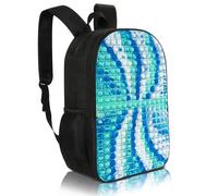 CNRYRIO Pop It Backpack for Kids, Large 17.3 Inch School Backpack with Giant Full-Front Sensory Pop It Panel, Tie-dye Blue Whirlwind, L, Fidget Kids Backpack