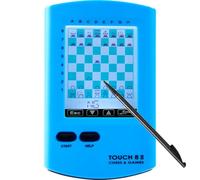 CNSENIOR Handheld Electronic Chess Board, 8-in-1 Touch Chess Computer with AI Training, 2.9" HD Display, Portable Travel Chess Set for Kids & Adults, 220+ Master Games, Multilingual (Blue)