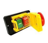 CNSGKSFWZ Switch C5 C-5 125V 16A 250V 10A 4 Pins Electromagnetic Push Button Stop Start On Off Pushbutton Switches for Electric Tool(125V)