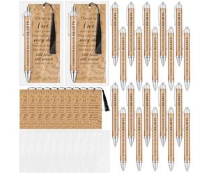 CNSJ 20 Set Funeral Pens Memorial Funeral Favours for Guests Memorial Service Ballpoint Pens and Poem Prayer Bookmarks Celebration of Life Sympathy Condolence Bereavement Remembrance Gifts