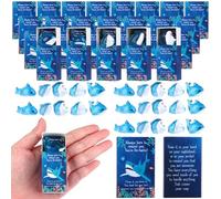 CNSJ 20 Sets Shark Emotional Support Positive Appreciation Gifts Mini Resin Sharks Figurines Inspirational Box Motivational Cards Thank You Supplies Bulk for Employee Team Volunteer Coworker Staff