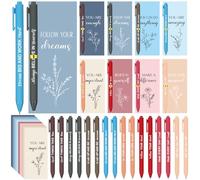 CNSJ 24 Sets Inspirational Ballpoint Pens Motivational Retractable Ballpoint Quotes Pen with Positive Cards for Teacher Staff Office School Home