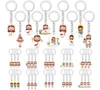 CNSJ 30 Pcs Acrylic Jesus Keychains Bulk Christian Mini Key Chains Religious Cross Jesus Scripture Church Keychain Gifts for Easter Sunday School Baptism Party Favours