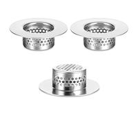 CNSZNAT Bathroom Sink Strainer (3 Pack), Bathtub Drain Cover Lavatory Sink Drain Strainer Hair Catcher for Laundry Utility RV Sink, Stainless Steel Drain Filter. Fit Hole Size from 1.25" to 1.60"