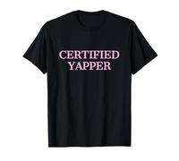CNT T Certified Yapper Unisex Adults Talkative, Outgoing Individuals Black V-Neck Short Sleeve Classic Fit T-Shirt