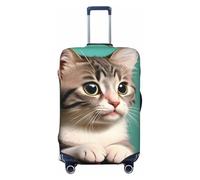 CNTDBU A Curious cat M Stretchy Suitcase Cover-Elastic Luggage Protector for Travel, Scratch Resistant Fit Most Suitcases