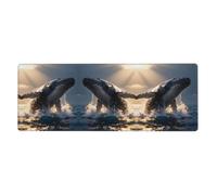 CNTDBU A humpback whale Extra Large Desk Mat 11.8x31.5-Non Slip Gaming Mouse Pad with Stitched Edge, Waterproof Keyboard Pad for Office