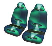 CNTDBU Alien Spaceship Beam Car Seat Covers 2 Pack-Universal Fit Front Seat Protector for Cars SUV Truck, Elastic Bottom Breathable Auto Seat Covers