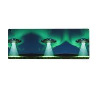 CNTDBU Alien Spaceship Beam Extra Large Desk Mat 11.8x31.5-Non Slip Gaming Mouse Pad with Stitched Edge, Waterproof Keyboard Pad for Office