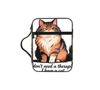 CNTDBU Aloof Cat Pattern Bible Study Tote Bag With Handles -Water-Resistant Organiser For Church Travel, Pen Holder Tablet Pocket Journal Cover Case