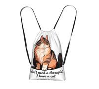 CNTDBU Aloof cat pattern Foldable Drawstring Rucksack-Lightweight Packable Reusable Shopping Bag for Travel, Compact Pocket Sling Backpack for Camping Gym