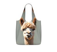 CNTDBU Alpaca avatar Packaway Shopping Tote-Lightweight Reusable Foldable Bag for Groceries, 25L Travel Rucksack with Drawstring for Work Gym