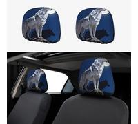 CNTDBU Alpha Wolf Leader Car Headrest Cover 2 Pack-Stretchable Soft Seat Cushion Protector for Cars, Universal Fit Headrest Covers for Truck SUV