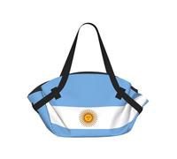 CNTDBU Argentine flag 2-in-1 Picnic Blanket Bag-Foldable Waterproof Round Mat for Beach Park, Portable Camping Tote with Storage Pockets for Outdoor Adventures