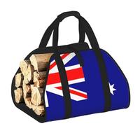 CNTDBU Australian Flag Firewood Carrier Bag-Heavy Duty Canvas Log Tote, Waterproof Wood Hauler with Padded Handles