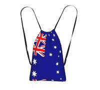 CNTDBU Australian flag Foldable Drawstring Rucksack-Lightweight Packable Reusable Shopping Bag for Travel, Compact Pocket Sling Backpack for Camping Gym