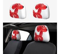 CNTDBU Balloon Dog Red Car Headrest Cover 2 Pack-Stretchable Soft Seat Cushion Protector for Cars, Universal Fit Headrest Covers for Truck SUV