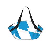 CNTDBU Bavarian flag 2-in-1 Picnic Blanket Bag-Foldable Waterproof Round Mat for Beach Park, Portable Camping Tote with Storage Pockets for Outdoor Adventures
