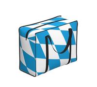 CNTDBU Bavarian Flag Heavy Duty Shopping Tote Bag-Waterproof Reusable Grocery Bag With Zip, Foldable Storage Bag For Travel Picnic
