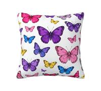 CNTDBU Beautiful butterfly Double Sided Plush Cushion Cover-Soft Cozy Square Pillow Case with Hidden Zip, Decorative Throw Pillow Cover for Bed Sofa Car