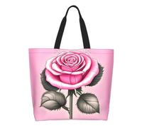 CNTDBU Beautiful pink roses Large Capacity Shoulder Tote Bag for Women â€“ Water-Resistant Polyester Shopper for Shopping Work Daily Use