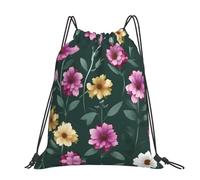 CNTDBU Beautiful Purple Flowers Large Cinch Sack Bag-Waterproof Lightweight Rucksack For Gym Sports, Casual Drawstring Backpack For Travel Hiking