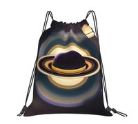 CNTDBU Beautiful Saturn Large Cinch Sack Bag-Waterproof Lightweight Rucksack For Gym Sports, Casual Drawstring Backpack For Travel Hiking