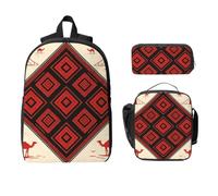 CNTDBU Bedouin Weave Backpack Set-3-in-1 Travel Bag Lunch Bag Storage Pouch