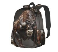 CNTDBU Bison Plaster Lightweight Casual Backpack for Adults-Large Capacity Travel Daypack with Padded Straps, Water Resistant Commuter Bag
