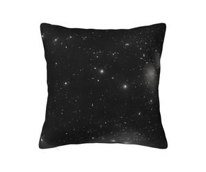 CNTDBU Black and white galaxy Double Sided Plush Cushion Cover-Soft Cozy Square Pillow Case with Hidden Zip, Decorative Throw Pillow Cover for Bed Sofa Car