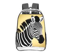 CNTDBU Black and white zebra Clear Backpack 16 Inch-Transparent PVC Stadium Approved Bag, Custom All-Over Print Front Pocket, Lightweight Travel Daypack Unisex