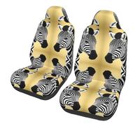 CNTDBU Black and white zebra Universal Car Seat Covers 2 Pack - 3D Foam Padding Polyester Protection for Sedan, SUV and Van Seats