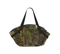 CNTDBU Black bear pattern 2-in-1 Picnic Blanket Bag-Foldable Waterproof Round Mat for Beach Park, Portable Camping Tote with Storage Pockets for Outdoor Adventures