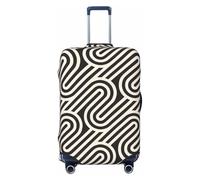 CNTDBU Black Curved Texture L Stretchy Suitcase Cover-Elastic Luggage Protector for Travel, Scratch Resistant Fit Most Suitcases