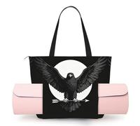 CNTDBU Black Eagle Wings Women's Yoga Bag-Large Gym Tote with Yoga Mat Holder, Lightweight Shoulder Bag for Workout Travel Beach
