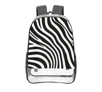 CNTDBU Black White Zebra Clear Backpack 16 Inch Heavy Duty-Stadium Approved Transparent PVC Bookbag, Reinforced Bottom Travel Daypack Unisex
