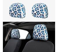 CNTDBU Blue leopard print Car Headrest Cover 2 Pack-Stretchable Soft Seat Cushion Protector for Cars, Universal Fit Headrest Covers for Truck SUV