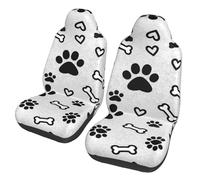 CNTDBU Bones and dog paws Car Seat Covers 2 Pack-Universal Fit Front Seat Protector for Cars SUV Truck, Elastic Bottom Breathable Auto Seat Covers