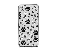 CNTDBU Bones and dog paws Coral Velvet Bath Towel 27x55-Soft Absorbent Quick Dry Bath Sheet, Lightweight Waffle Weave Towel for Travel Beach Gym