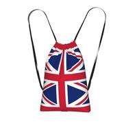 CNTDBU British flag Foldable Drawstring Rucksack-Lightweight Packable Reusable Shopping Bag for Travel, Compact Pocket Sling Backpack for Camping Gym