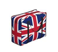 CNTDBU British Flag Heavy Duty Shopping Tote Bag-Waterproof Reusable Grocery Bag With Zip, Foldable Storage Bag For Travel Picnic