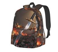 CNTDBU Broken Sword Crown Lightweight Casual Backpack for Adults-Large Capacity Travel Daypack with Padded Straps, Water Resistant Commuter Bag