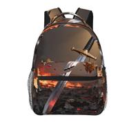 CNTDBU Broken Sword Crown Lightweight Casual Rucksack for Adults-Large Capacity Travel Daypack with Padded Straps, Water Resistant Commuter Bag