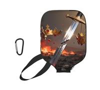 CNTDBU Broken Sword Crown Pickleball Paddle Cover-Neoprene Paddle Case with Mesh Pocket, Carabiner for Gym Bag