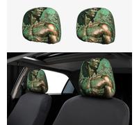 CNTDBU Bronze Relief Muscle Car Headrest Cover 2 Pack-Stretchable Soft Seat Cushion Protector for Cars, Universal Fit Headrest Covers for Truck SUV