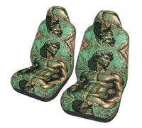 CNTDBU Bronze Relief Muscle Car Seat Covers 2 Pack-Universal Fit Front Seat Protector for Cars SUV Truck, Elastic Bottom Breathable Auto Seat Covers